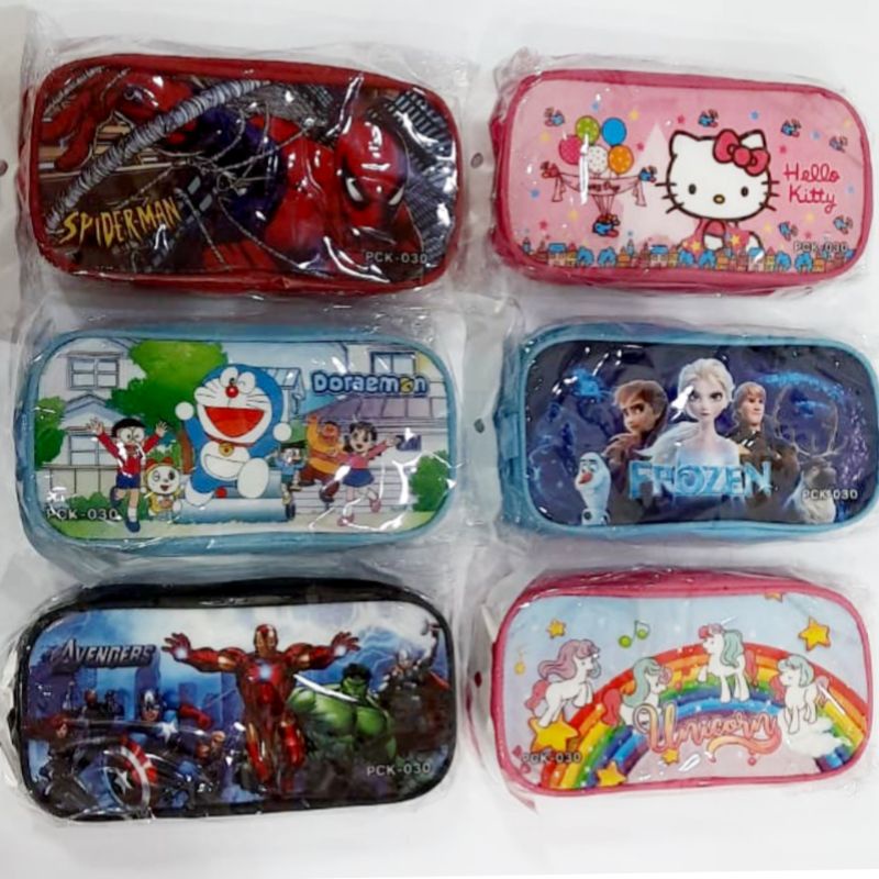 

Dompet Alat tulis Tempat Pensil Stationery anak perempuan laki Frozen Kitty Spiderman Spider Ironman Ironmen Iron man men Hulk Captain America Unicorn Avenger Avengers Doraemon bagus murah