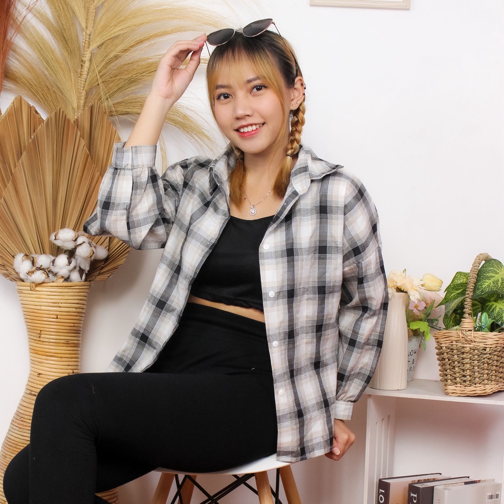 RX Fashion - Kemeja Oversize Oslin Anggita / Kemeja Osaka -BN-KT-ILONA-HITAM