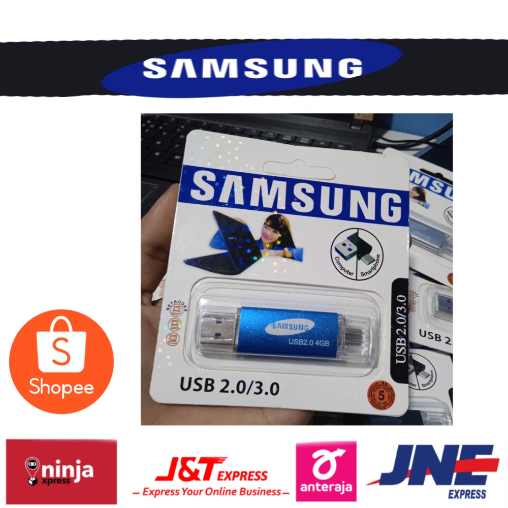 FLASHDISK SAMSUNG OTG 4GB FLASDISK 2 IN 1 FLASDISK+OTG JADI 1 GROSIR