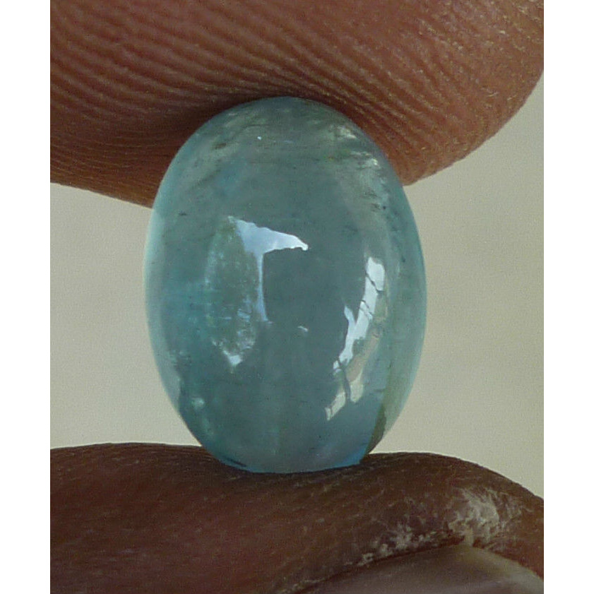 Oval Cabochon 5.04Ct Natural Untreated Sky Blue AQUAMARINE Cat's Eye, Good Color AQ011