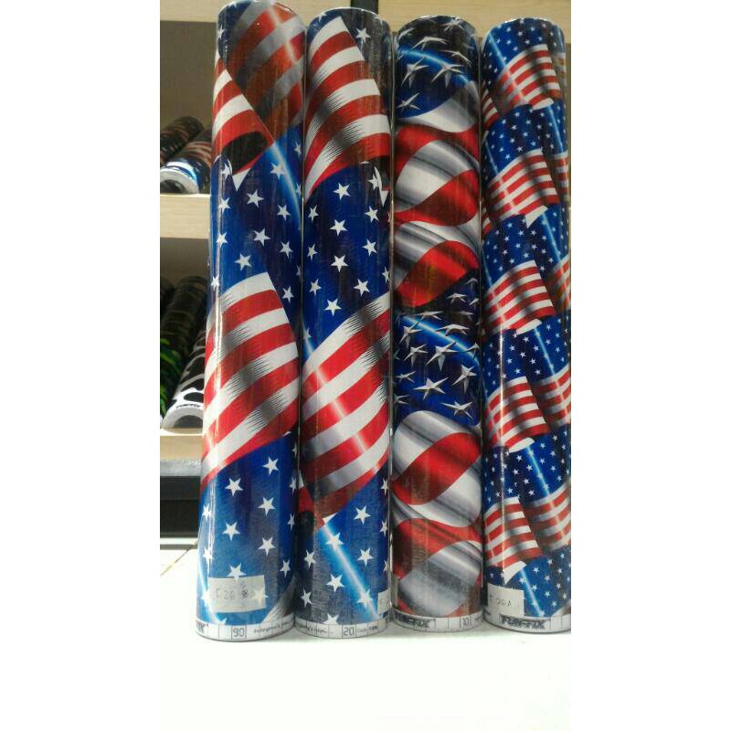 Sticker Vinyl Motor motif Bendera Amerika