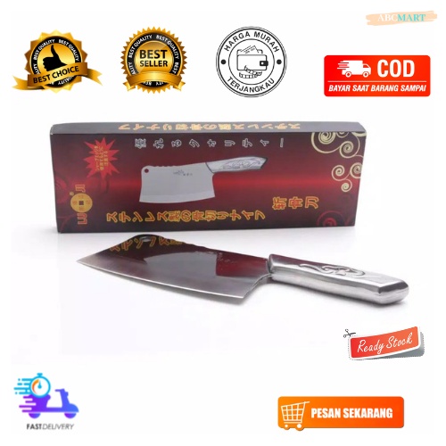 [BISA COD] PROMO Pisau Daging Tajam Stainless B-018 Anti Karat Pisau Dapur Golok Daging Pisau Cincang Murah