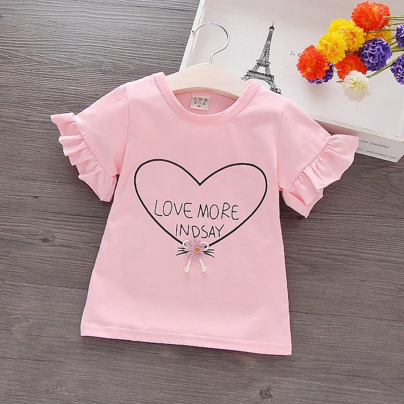  Kaos  T Shirt Katun Anak  Perempuan Lengan Pendek Gambar  