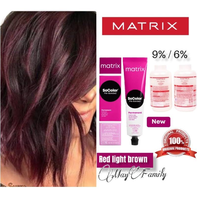matrix socolor 6.5/5R red light brown + oxydant