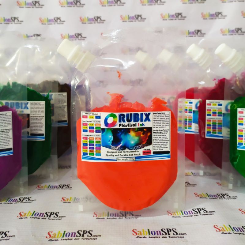 TINTA SABLON PLASTISOL RUBIX ORANGE TUA 200GR