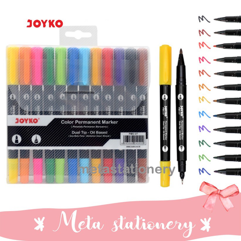 

Spidol Permanent / Color Permanent Marker Joyko PMC-27 set