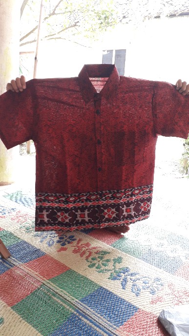 Batik Couple Keluarga Maura Couple Sania Ruffle Ori Ndoro Jowi Dnt Termurah Motif Mega Mendung Merah