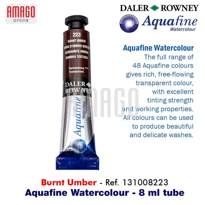 

Cat Air Lukis DALER-ROWNEY Aquafine Watercolour 8 ml - BURNT UMBER - 131008223