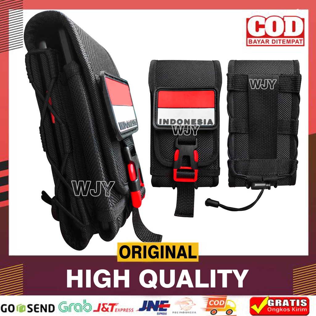 SARUNG HP TACTICAL SARUNG HP PINGGANG TACTICAL LOGO BENDERA TERBARU