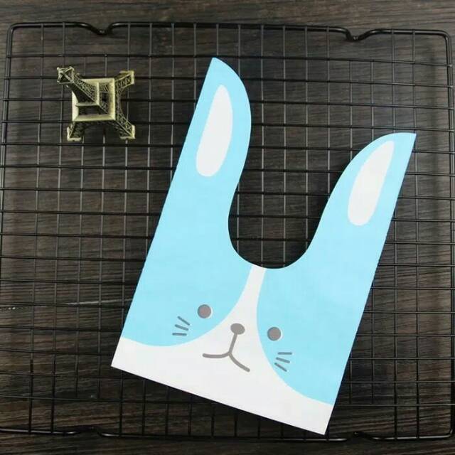 10pcs plastik rabbit souvernir ultah /goddie bag Large bisa untuk snack