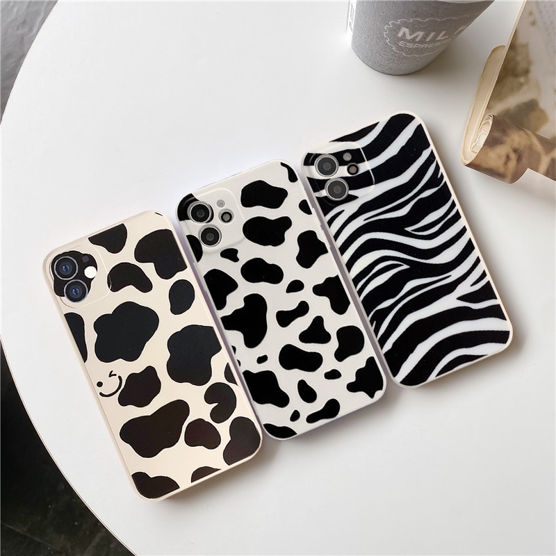 Soft Case TPU Motif Sapi Leopard Untuk iPhone 12 11 13 6 6s 7 8 Plus 11 12 13 Pro MAX XR X XS MAX SE
