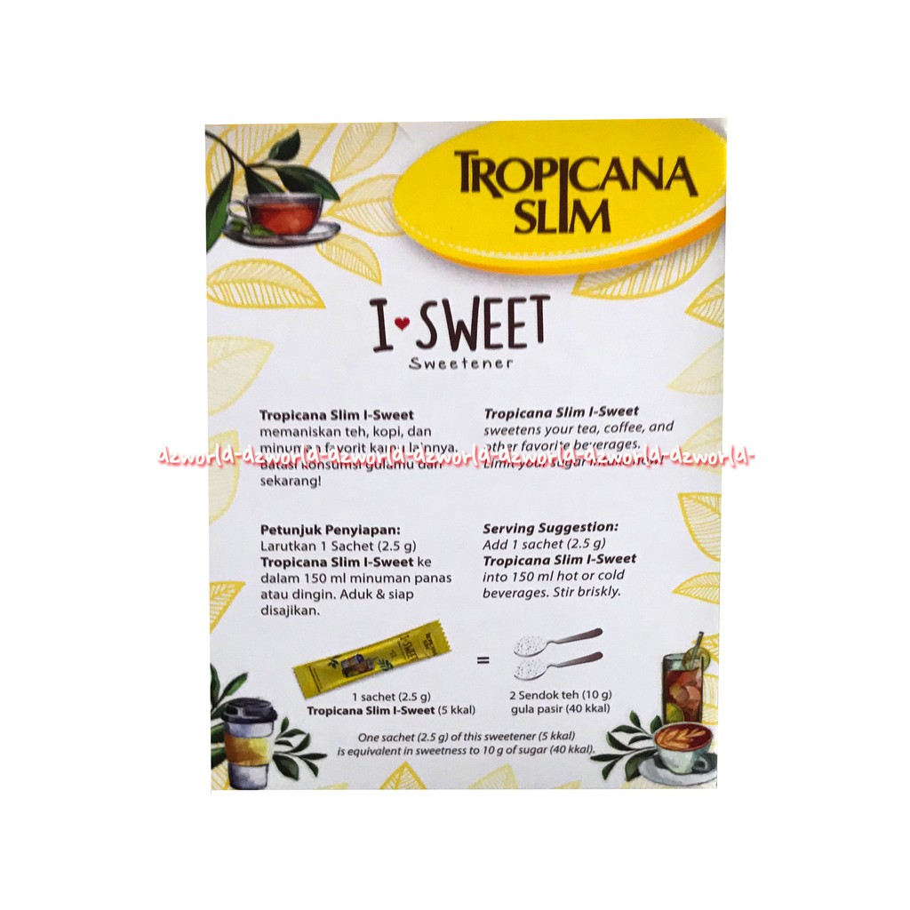 Tropicana Slim I Love Sweet Sweetener 25 Sachet Gula Rendah Kalori I-Sweet