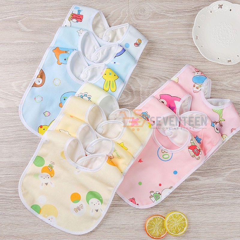 SEVENTEEN CELEMEK BAYI MOTIF KARAKTER WATERPROOF SLABER MAKAN BAYI ANTI KOTOR SLABBER BIB ANAK BAYI SLABER BAYI BIBS