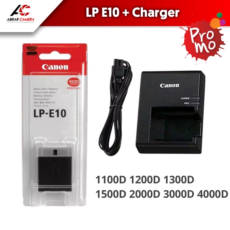 Baterai + Charger Canon LP E10 LC E10 Kamera Canon 1100D 1200D 1300D 1500D 2000D 3000D 4000D Battery