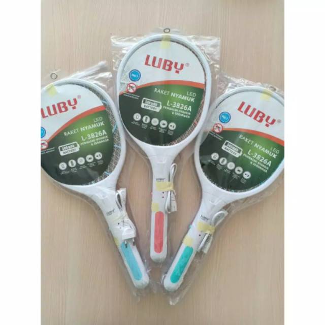 LUBY Raket Nyamuk Electric Swatter + Lampu LED Luby L3826A