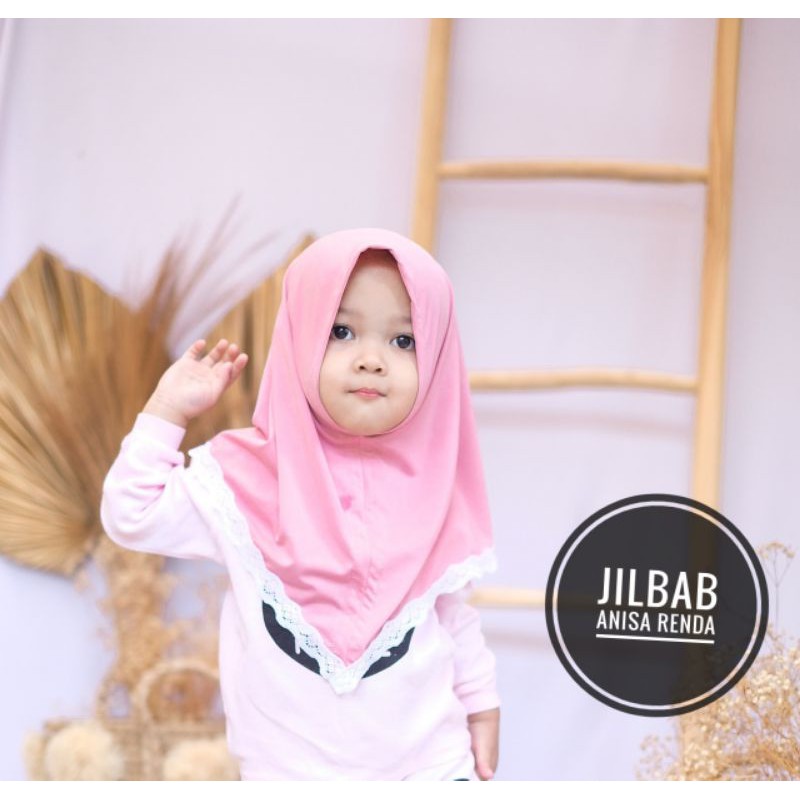 Jilbab Anak Bayi Anisa Renda Usia 0-3 th all size Premium/Hijab baby