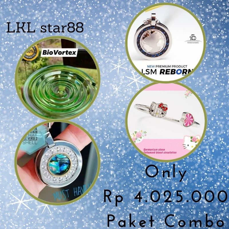 Paket BioGlass Vortex Diameter 10cm + Pendant LSM Reborn + LSW SHELL2 + Bangle Hello Kitty ORIGINAL 