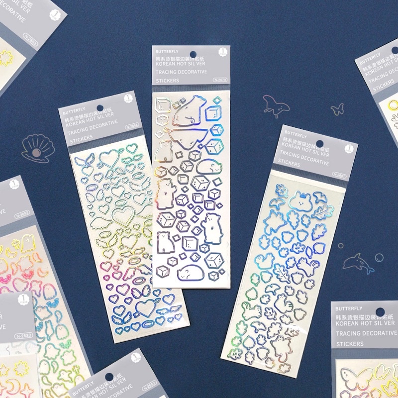 

Delunashop 1 Lembar Stiker Laser Glitter Bahan PVC Tahan Air Untuk Dekorasi sticker bling bling