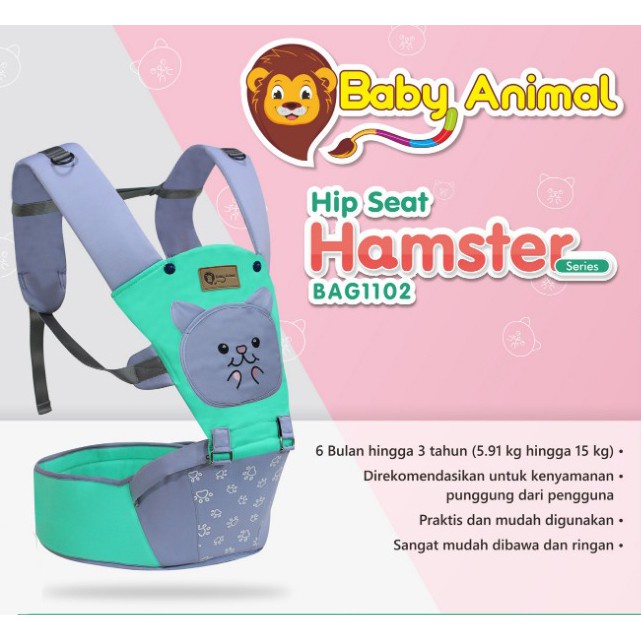 Baby Animal Gendongan Hipseat Baby Seri Hamster