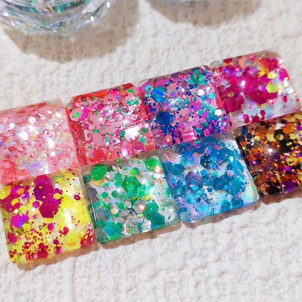 Agustina Nail Art Glitter Korea Glitter Flake Hexagonal Dekorasi Nail Art Spangles DIY Stiker Kuku