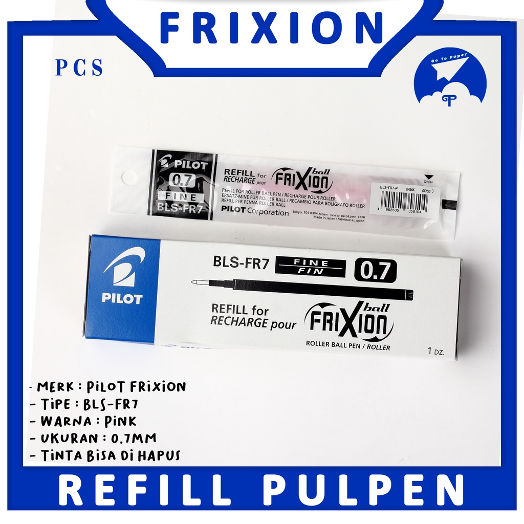 

TINTA ISI PULPEN MERK FRIXION UKURAN 0.7mm WARNA PINK PCS