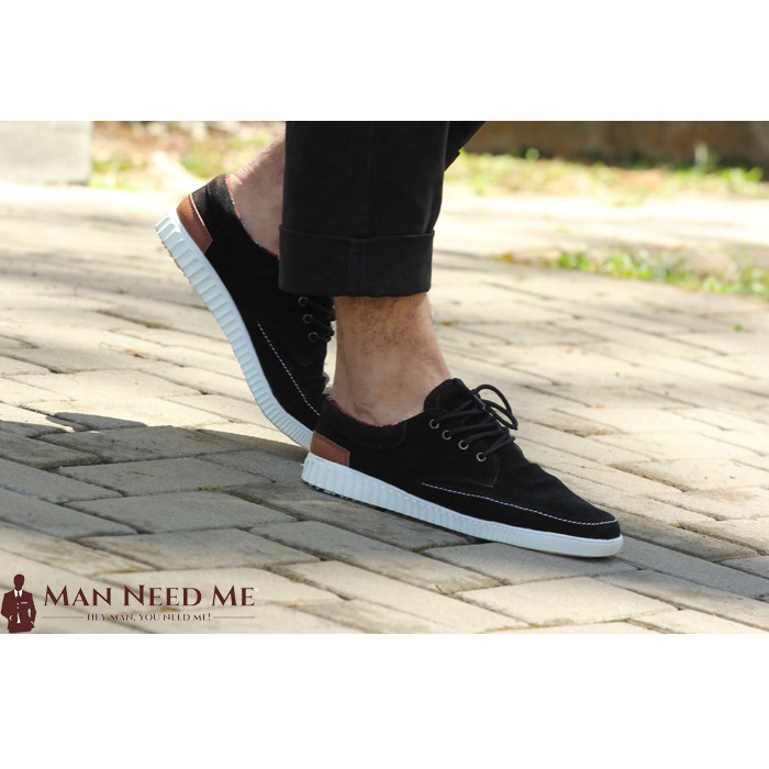 Sepatu Pria Suede | Sepatu Sneakers / Sepatu Casual / Kets Hitam