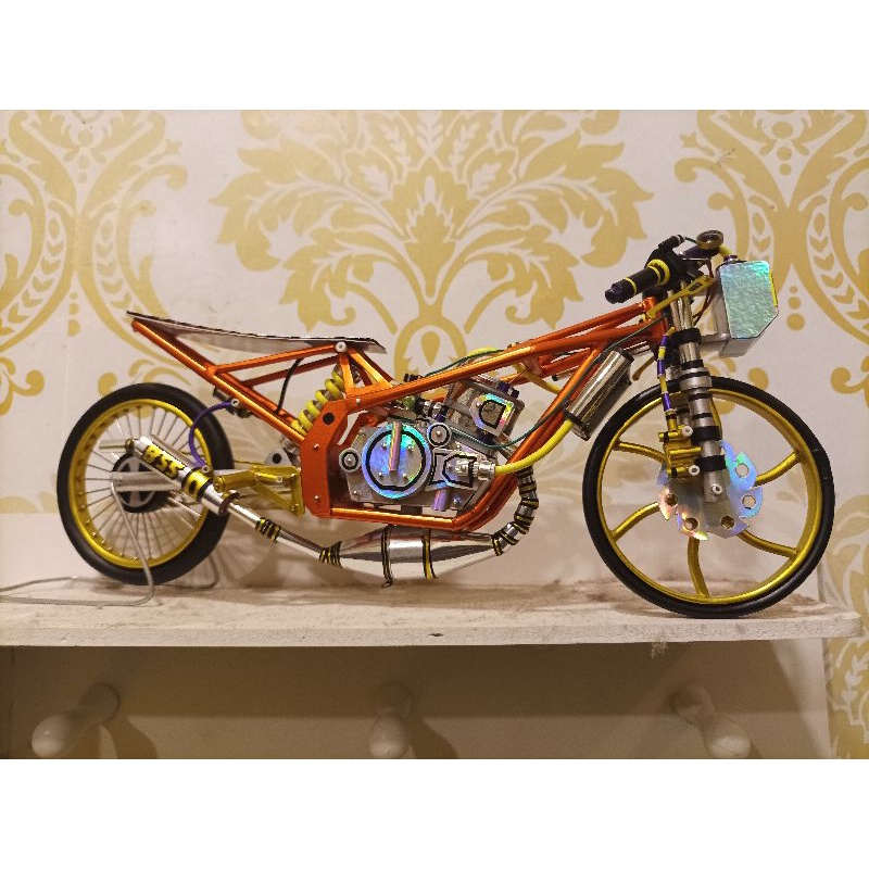 Miniatur motor drag Ninja r rr ss krr real pic mirip seperti asli