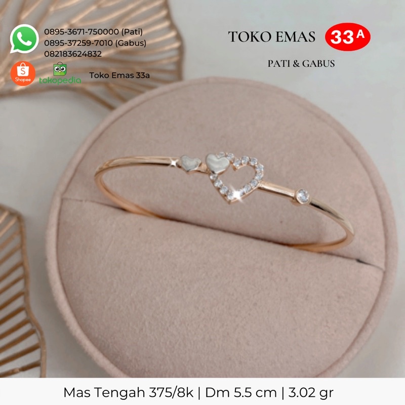 Gelang Bangle Kolong Fashion Emas 375