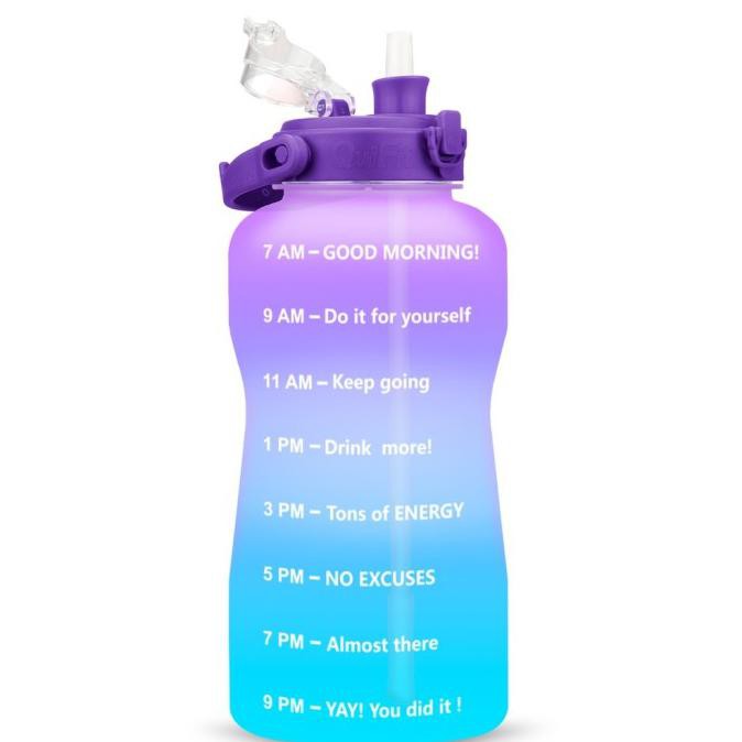 Quifit Botol Minum 2 L Dengan Sedotan ( Botol Minum Motivasi )