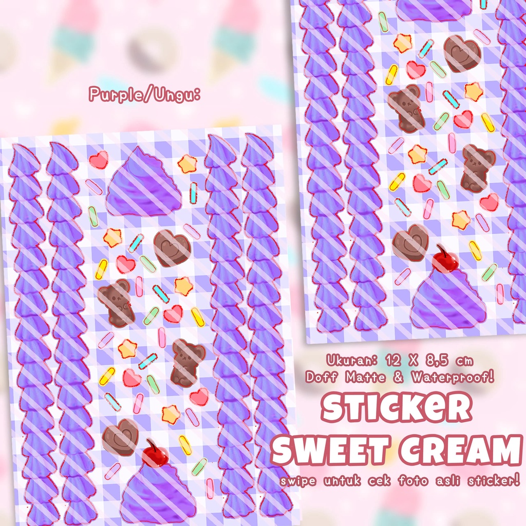 Stiker Dekorasi Deco Photocard / Journal / Polcos Sweet Cream Whipcream (waterproof) by @peachkiss.xo