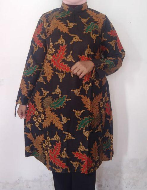 Tunik Floi Kombinasi /baju Terlaris /tunik Bunga Lurik /tunik Batik Lurik /tunik Murah