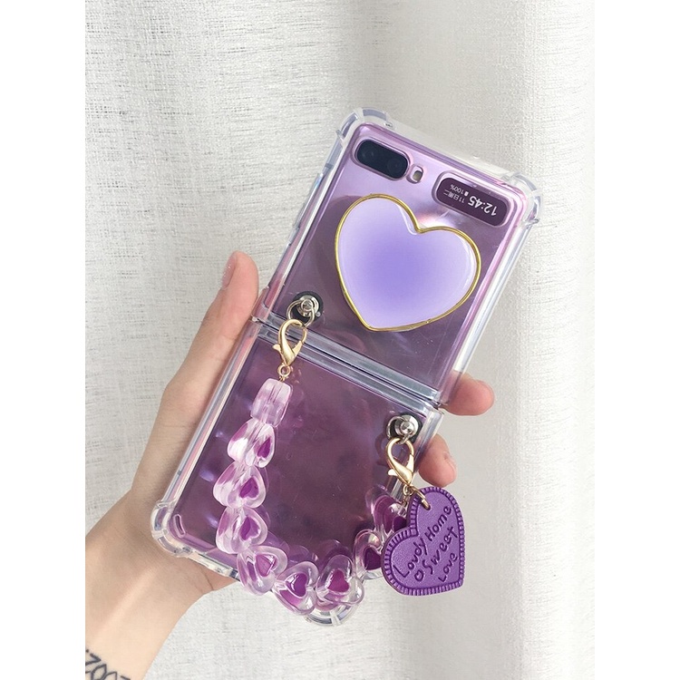 CASE SAMSUNG GALAXY Z FLIP 3 ANTICRACK WITH CHAIN LOVE PREMIUM COVER CASE