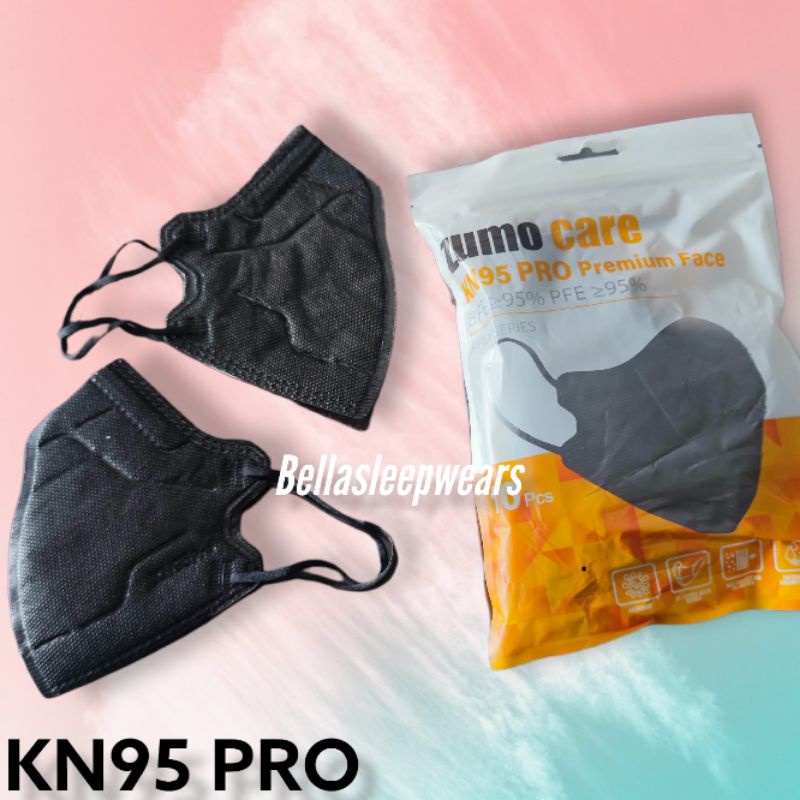 KN95 PRO MURAH ISI 10 PC - MASKER 5PLY KN95 PRO RAVA ZUMO ITC HITAM PUTIH - BLACK WHITE - GRADATION / GRADASI - RAINBOW MIX