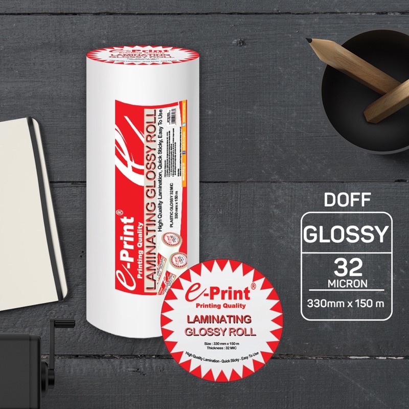 

LAMINATING GLOSSY dan DOFF ROLL EPRINT/ LAMINATING PANAS 32 MICRON
