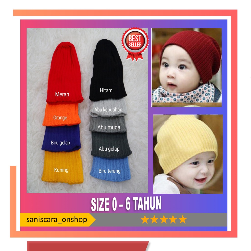 Topi Kupluk Bayi Anak Laki Laki Cowok Perempuan 0 6 12 Bulan Sampai 6 Tahun Beanie