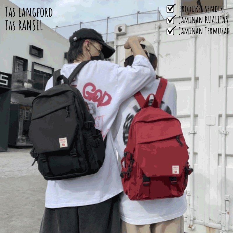 Tas Ransel Wanita - Sekolah Kuliah Kerja Traveling Model Baru Import Korea Fashion Kekinian Lokal Original Terbaru Murah Bagus Besar Multifungsi Stylish Backpack Punggung Bahu Unisex Perempuan Cewek