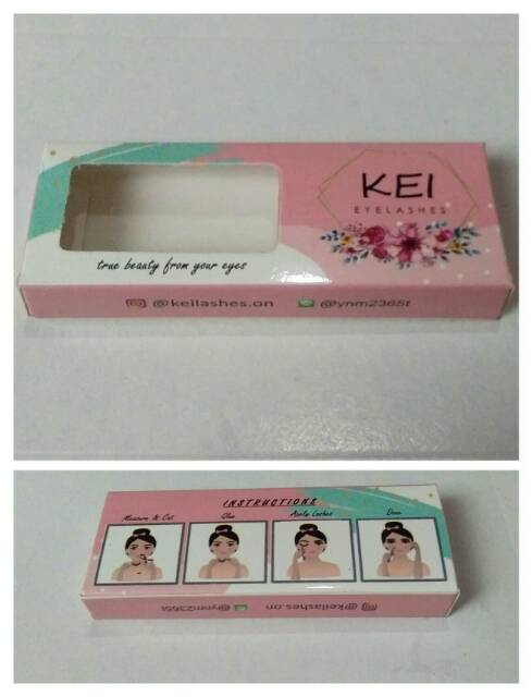 Dus box bulu mata custom design glossy min1000 pcs