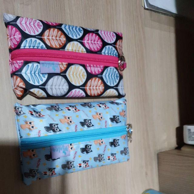 Tissue Travel Tempat Tisu Kecil Waterproof Resleting Pouch Makeup