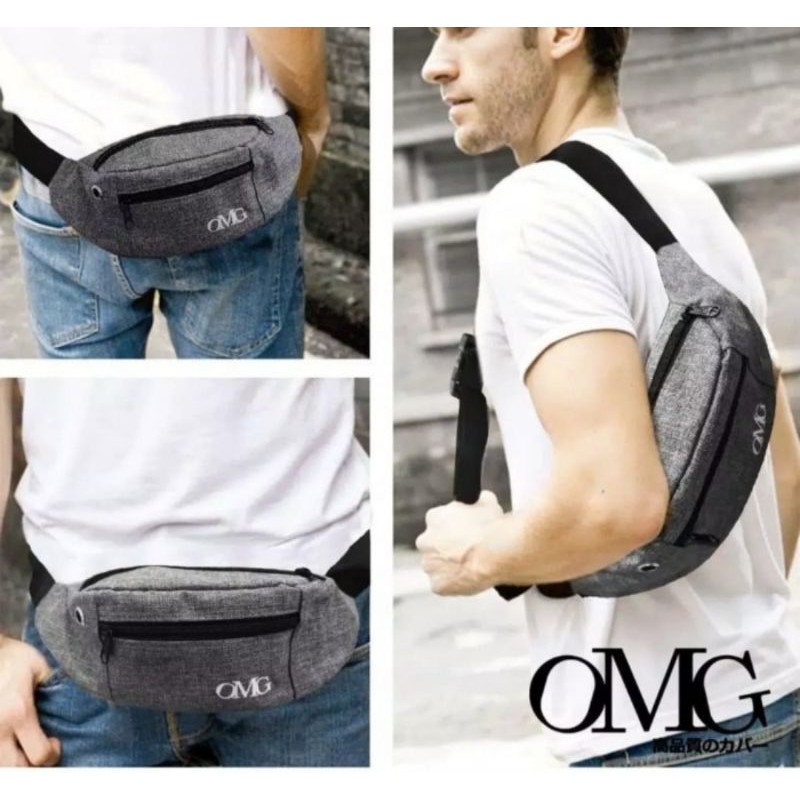 Waist Bag Tas Slempang Tas Pinggang Pria Wanita Trendy Gaul OMG Japan