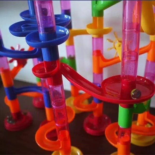 Mainan Marble Run 105 pcs DIY Susun Seluncur Mainan Edukasi Kado Anak Bayi