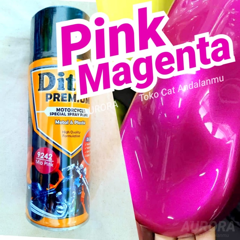 Diton Premium 9242 Mio Pink / Cat Pink Magenta Metalik Pilok Pilox Sepeda Motor Mobil semprot spray 