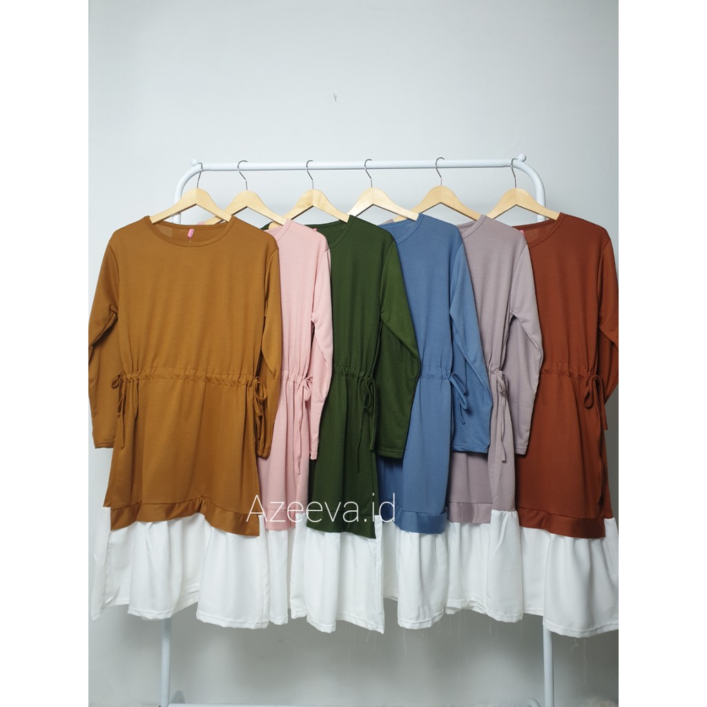 Tunik Serut Samping / Tunik babyterry Murah / Tunik kombinasi / Tunik Model Terbaru