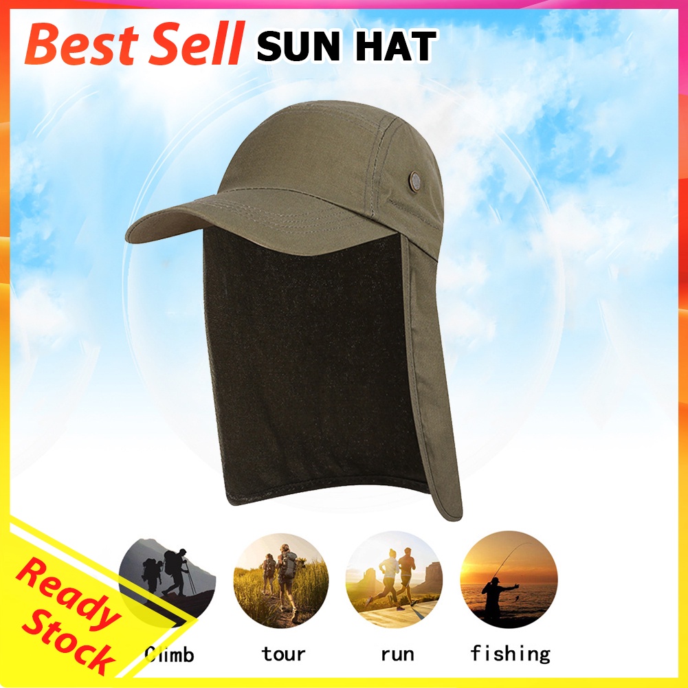 Unisex Fishing Hat Sun Visor Cap Sun Protection with Ear Neck Flap Cover