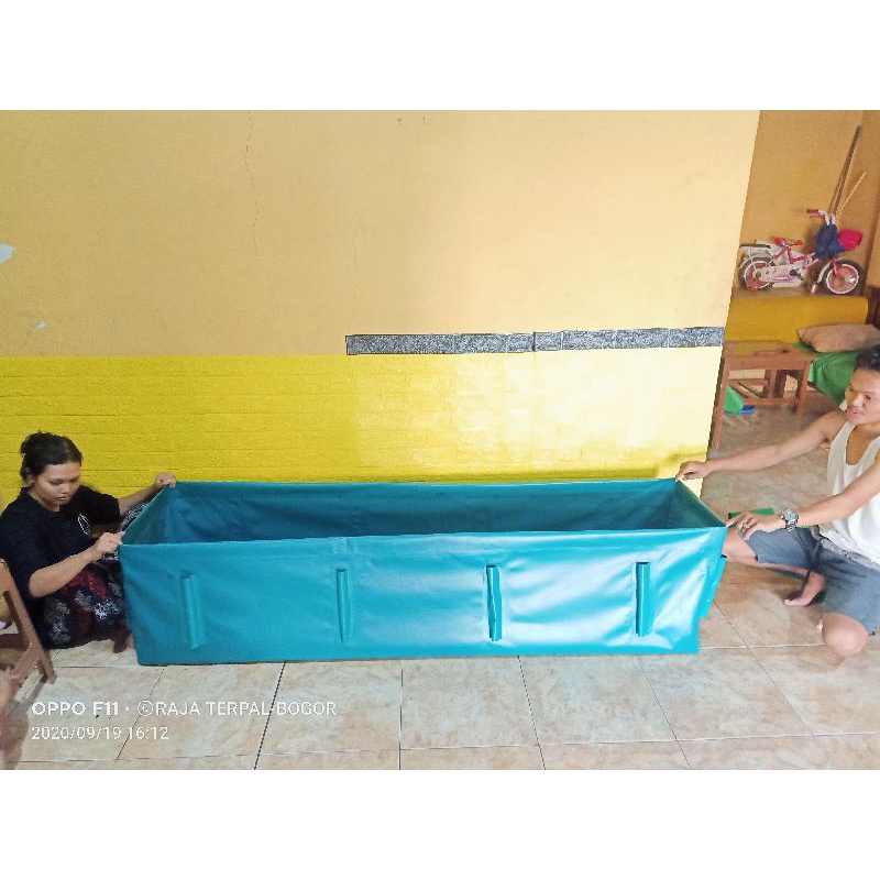 KOLAM TERPAL SLOT PIPA 150X80X70 BAHAN SEMI KARET