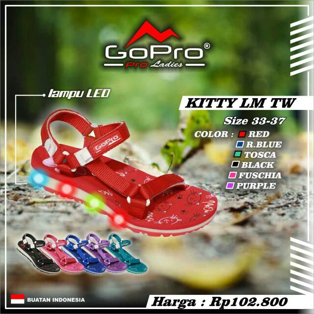 Sandal Lampu Gunung GoPro Kitty anak perempuan cewe
