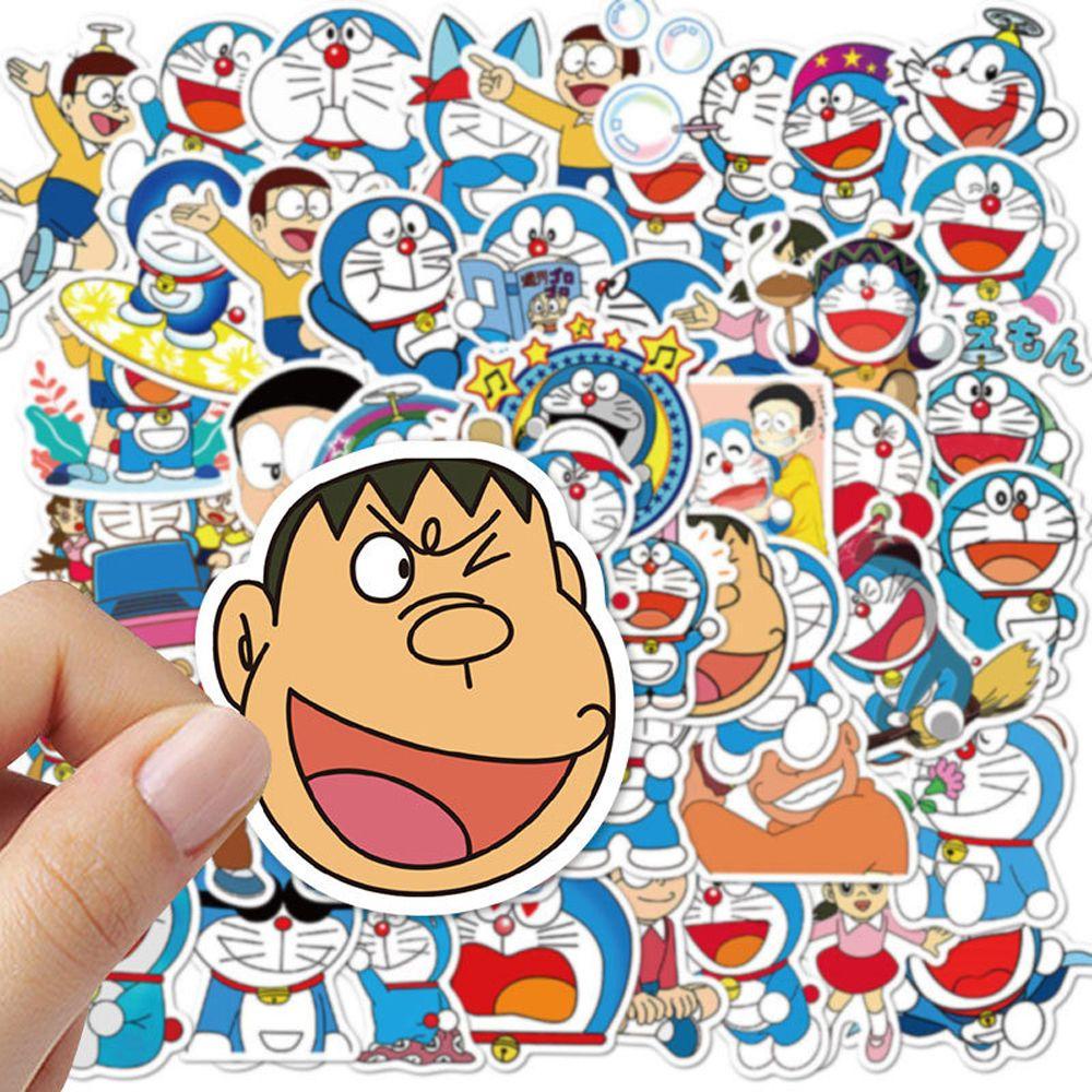 Lanfy Doraemon Sticker Decals Cute Kawaii Self-Adhesive Dekorasi Kartun Bagasi Skateboard Graffiti Stickers