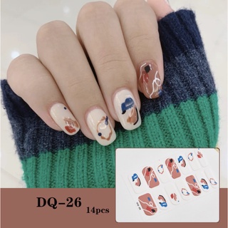 14pcs Sticker Kuku warna polos Premium Nail Art Manicure Pedicure / LEM KUKU NAIL ART LANGSUNG JADI KU030