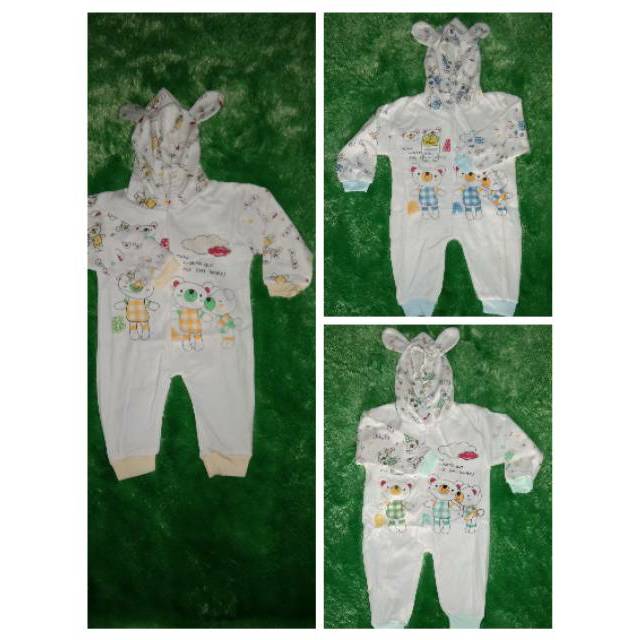 Baju Kodok jumper bayi motif kuping Buka Kaki