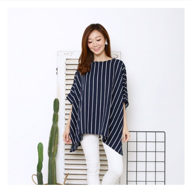 BLOUSE GARIS-GARIS MODEL BATWING