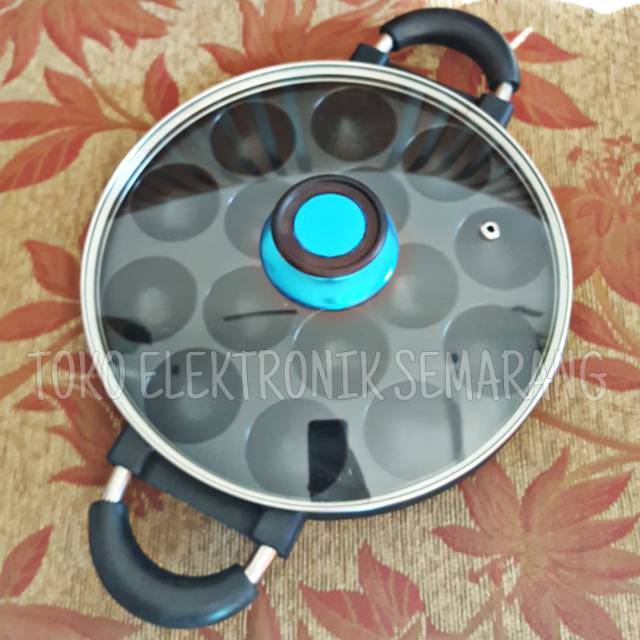 Q2 8503 WAJAN CETAKAN KUE CAKE PAN TEFLON 10 15 LUBANG DIAMETER 24CM PUKIS MARTABAK MINI TAKOYAKI